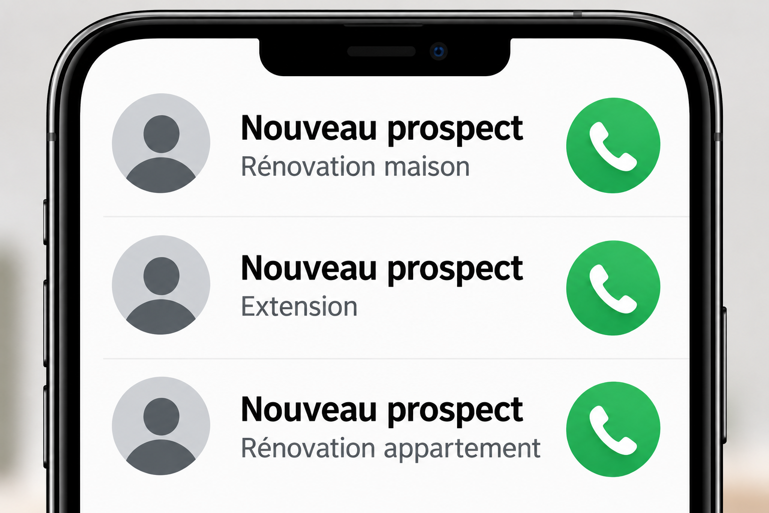 Nouveaux prospects reçus sur le téléphone du partenaire